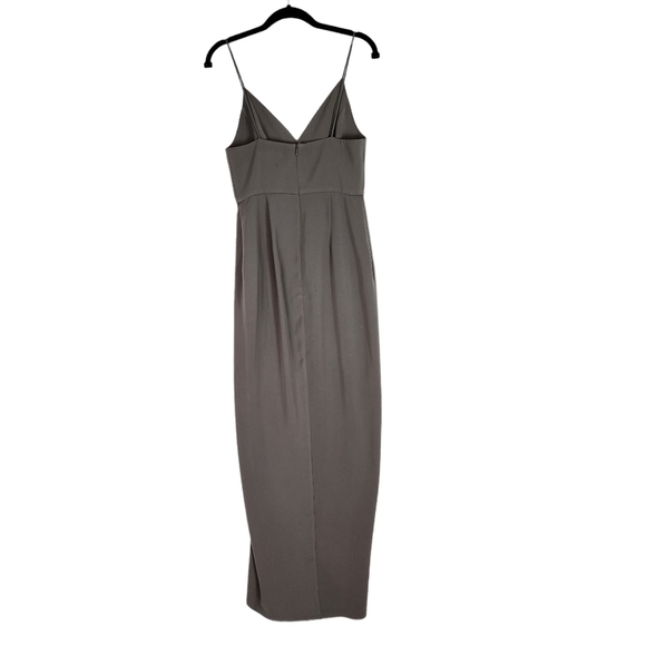 Shona Joy Stellar Drape Dress Charcoal Grey Spaghetti Strap Sweetheart Neck sz 4 - Picture 4 of 14